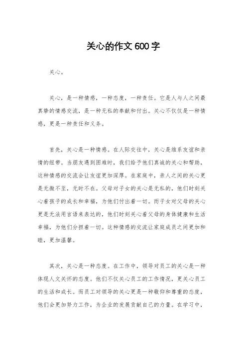 关心的作文600字