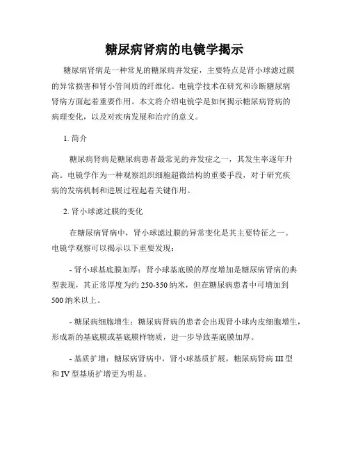 糖尿病肾病的电镜学揭示