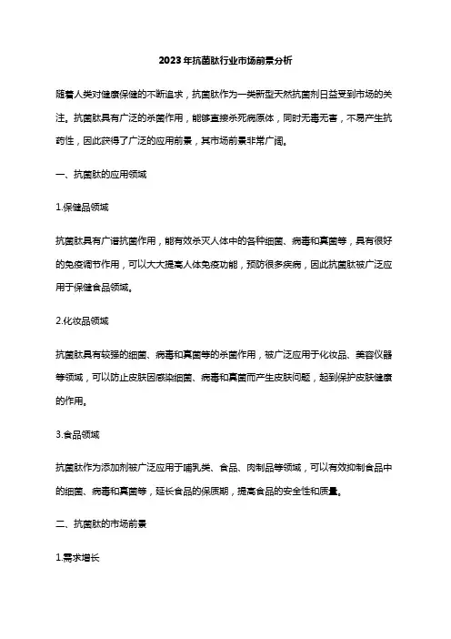 2023年抗菌肽行业市场前景分析