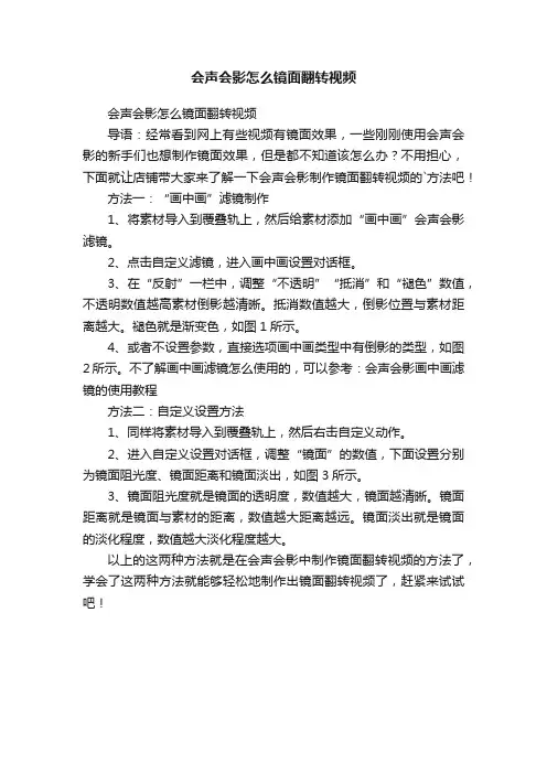 会声会影怎么镜面翻转视频