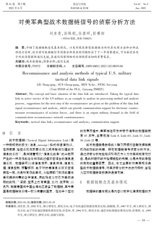 对美军典型战术数据链信号的侦察分析方法
