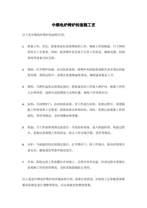 中频电炉烤炉工艺流程