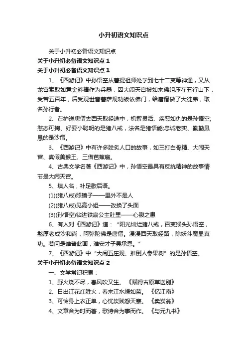 小升初语文知识点