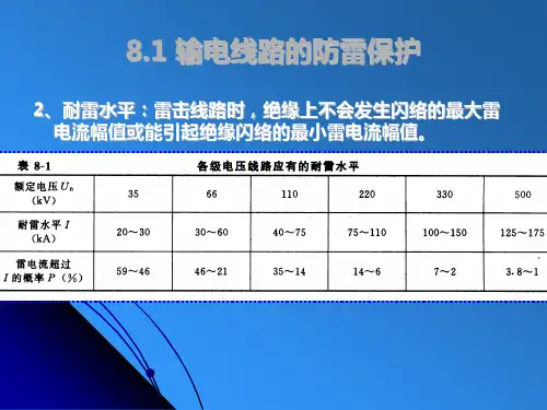 技能培训专题-高电压技术-电力系统防雷保护