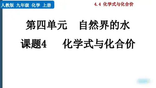 最新版初中化学九年级上册：化学式与化合价