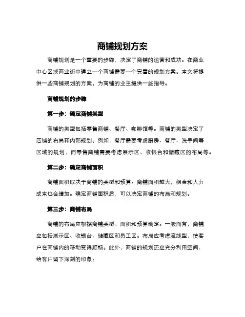 商铺规划方案