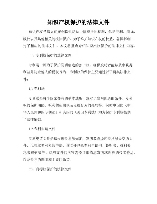 知识产权保护的法律文件