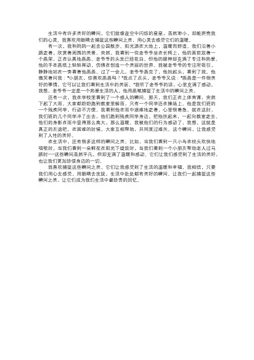 我捕捉的瞬间之美