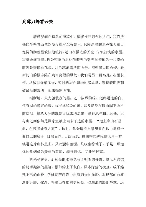 到薄刀峰看云去-精选文档
