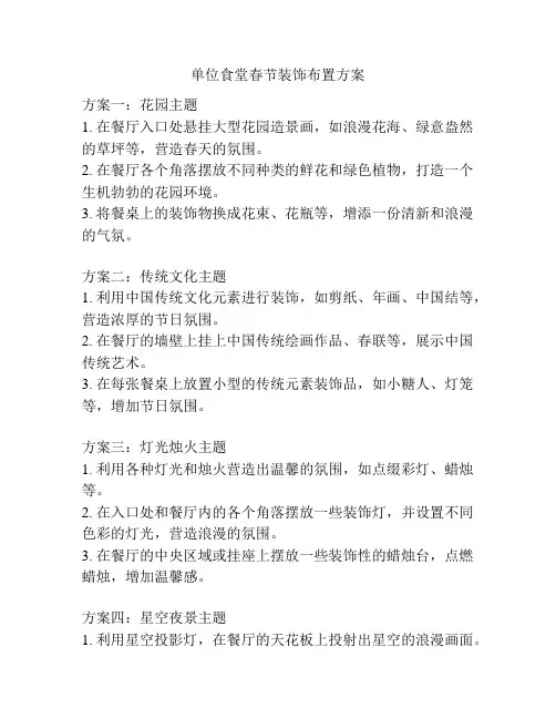 单位食堂春节装饰布置方案
