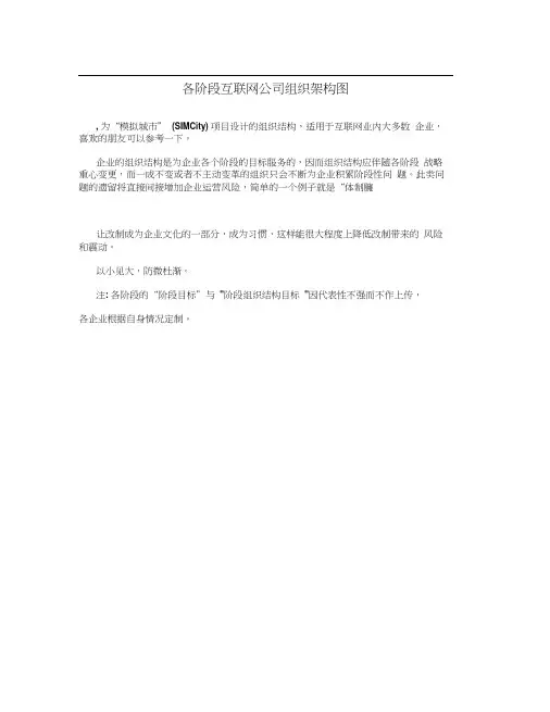 各阶段互联网公司组织架构图