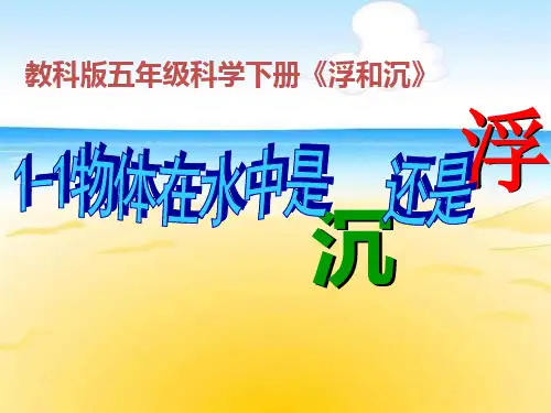 五年级下册-1.1物体在水中是沉还是浮教科版PPT科学课件