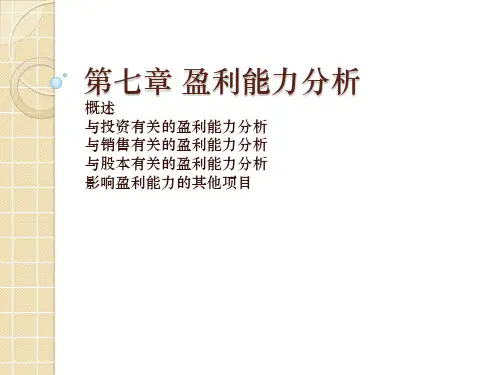 第七章-盈利能力分析