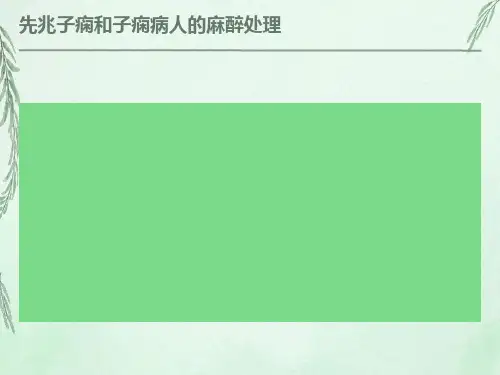 专业先兆子痫和子痫病人的麻醉处理
