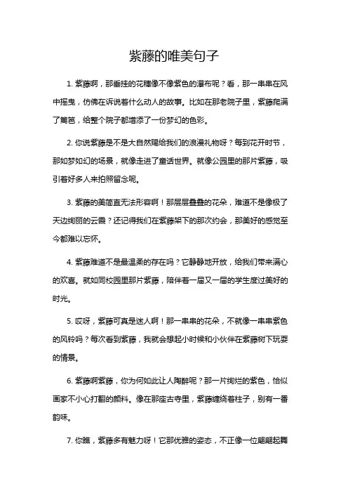 紫藤的唯美句子