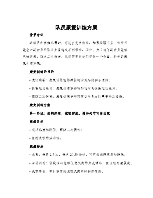 队员康复训练方案