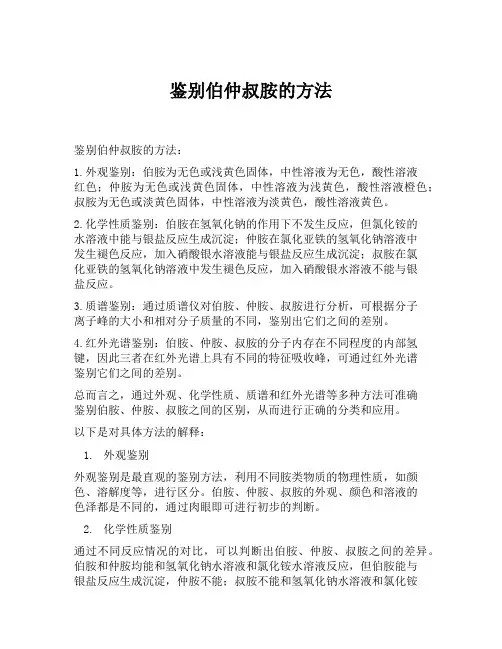 鉴别伯仲叔胺的方法