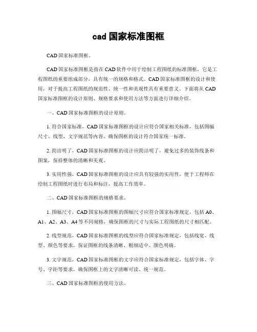 cad国家标准图框
