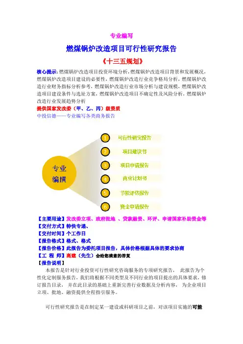 燃煤锅炉改造项目可行性研究报告
