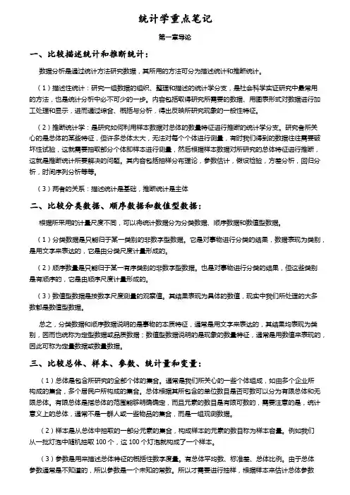 统计学-考研-知识点总结