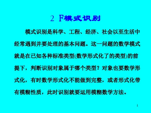 模糊数学 第二章 模糊模式识别汇总