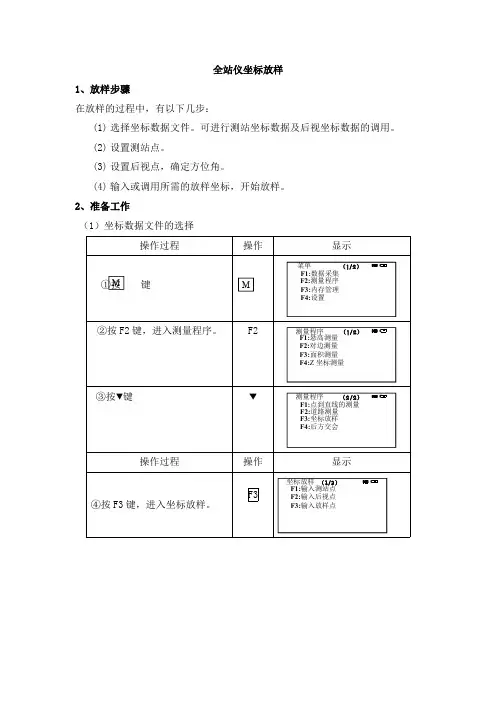 全站仪点位放样