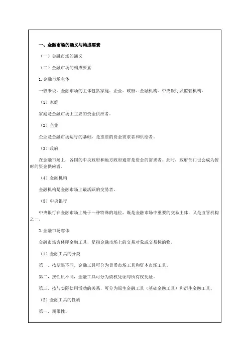 中级经济师《金融专业知识与实务》
