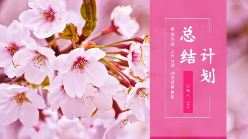 小清新樱花工作总结汇报个人述职报告PPT模板