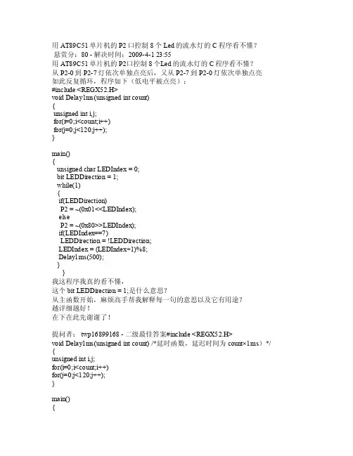 AT89C51单片机的P2口控制