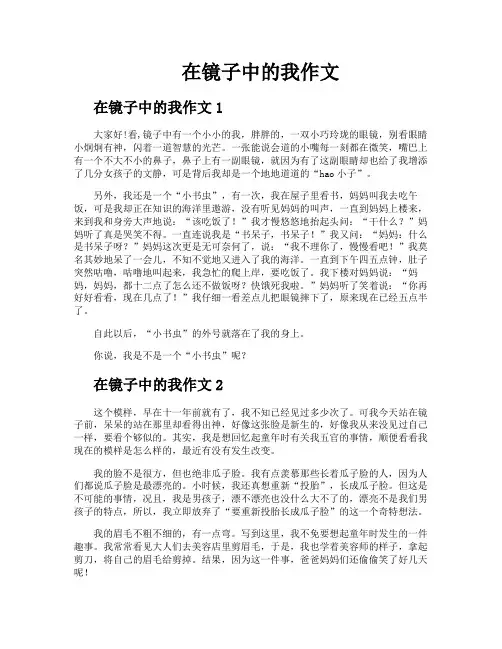 在镜子中的我作文