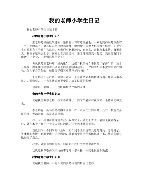 我的老师小学生日记