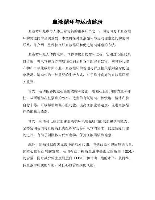 血液循环与运动健康