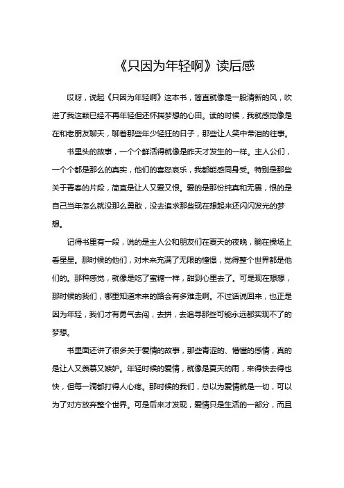 《只因为年轻啊》读后感