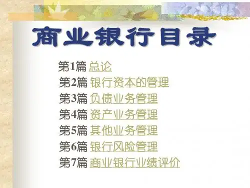 商业银行目录