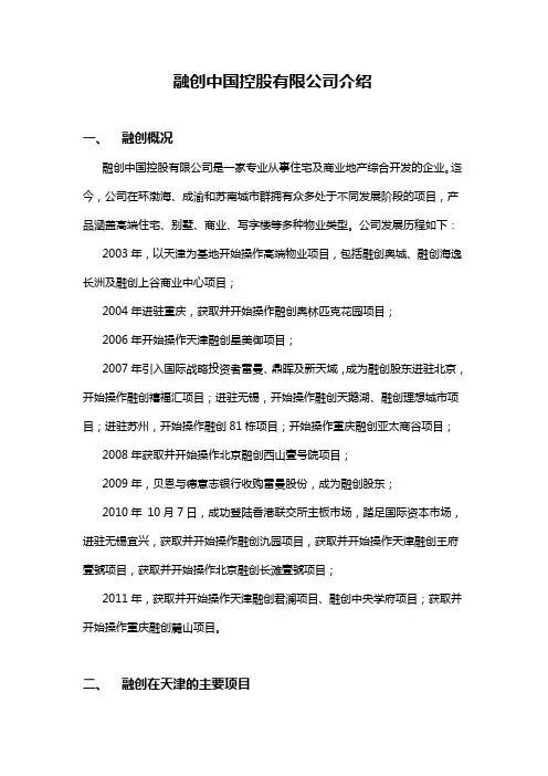 融创中国控股有限公司项目介绍
