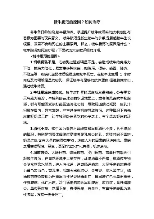 犊牛腹泻的原因？如何治疗