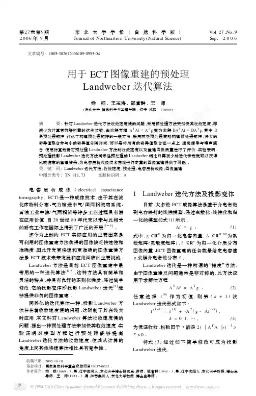 用于ECT图像重建的预处理Landweber迭代算法.