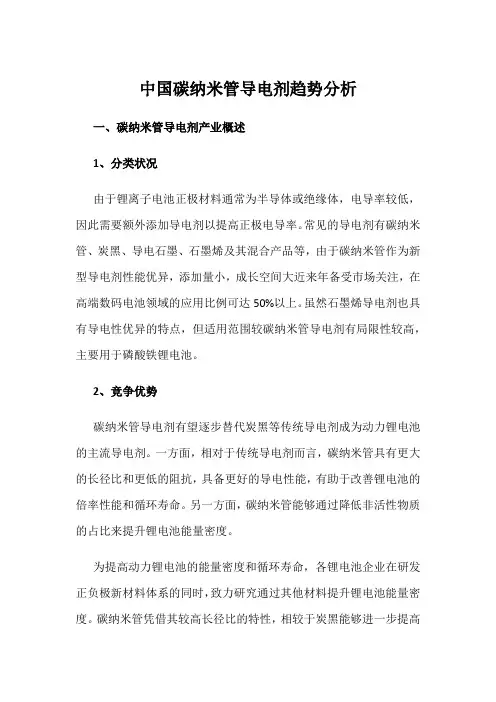 中国碳纳米管导电剂趋势分析