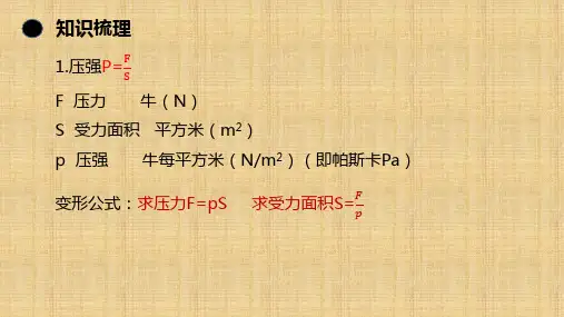 中考物理复习——压强计算