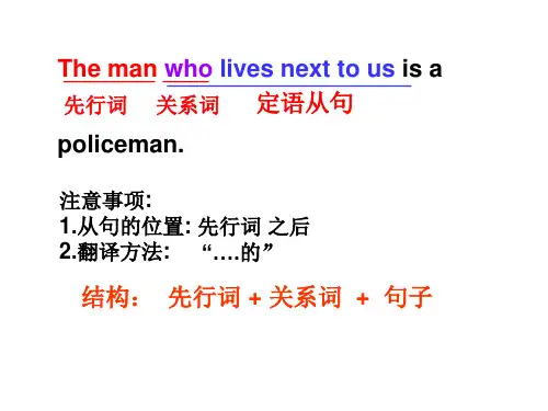 初中定语从句ppt课件精心完全版