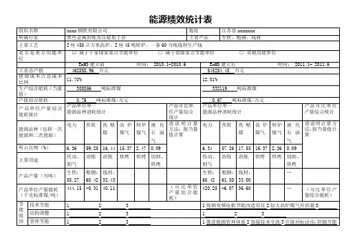 能源绩效统计表