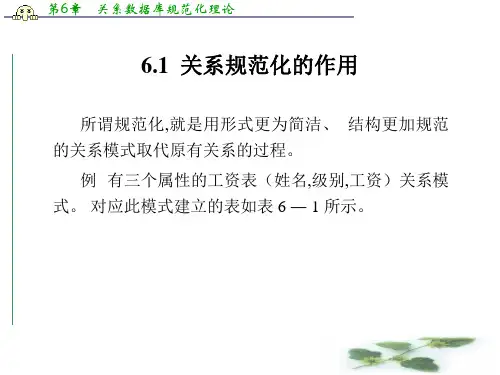 第6章关系数据库规范化理论