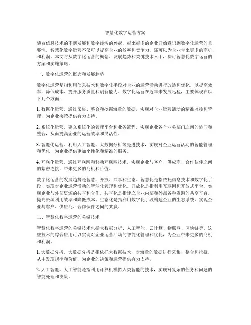 智慧化数字运营方案