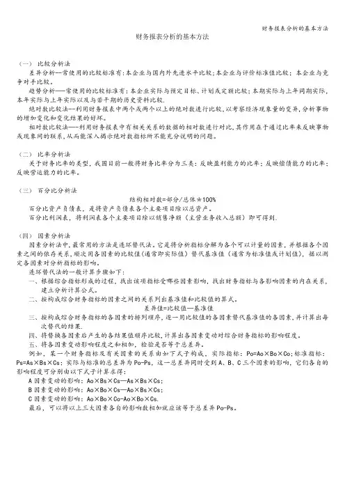 财务报表分析的基本方法