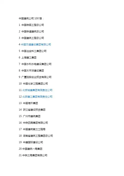 中国建筑百强