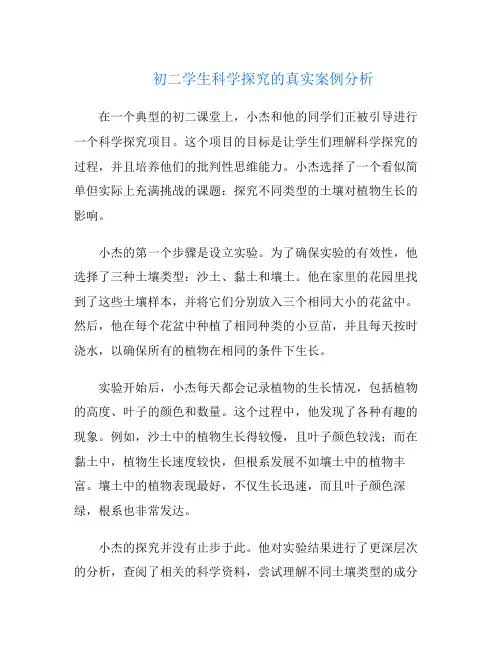初二学生科学探究的真实案例分析