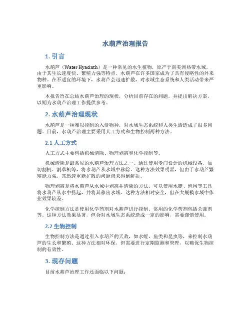 水葫芦治理报告