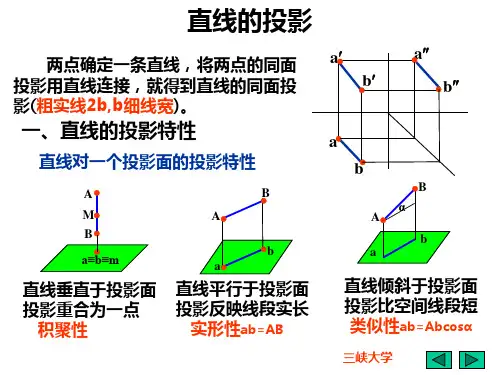机械制图直线的投影