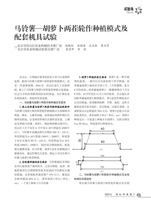 马铃薯—胡萝卜两茬轮作种植模式及配套机具试验