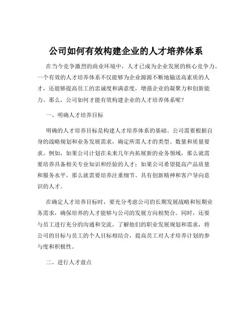 公司如何有效构建企业的人才培养体系